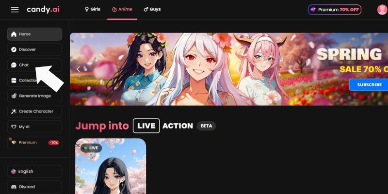 2. Navigați la secțiunea Chat