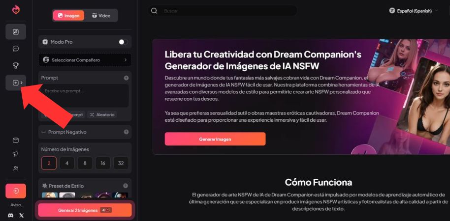 Pasul 1 Alegeți opțiunea Generare” (bara laterală stângă)