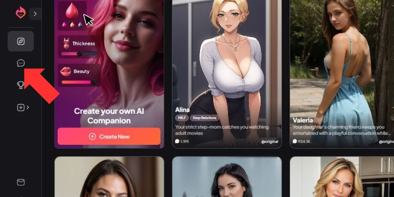 Pasul 1 Selectați butonul de chat din stânga