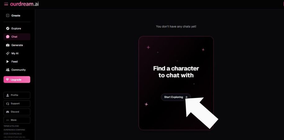 Pasul 2 Faceți clic pe Începeți explorarea pentru a selecta un personaj