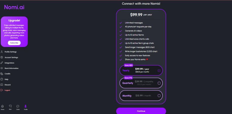 Prețuri Nomi AI